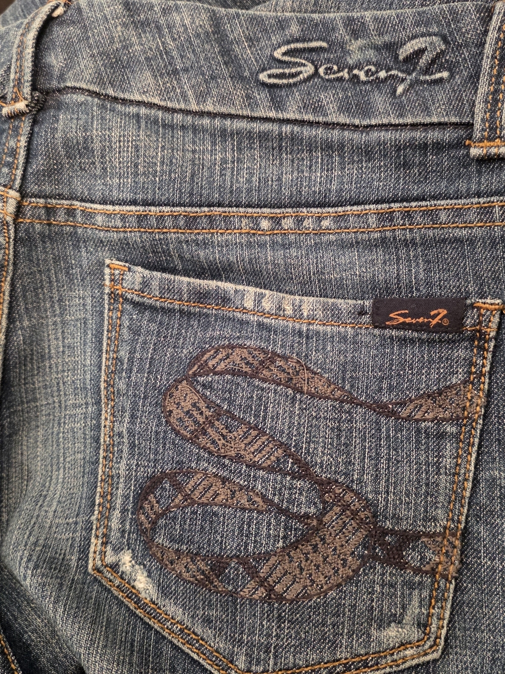 Seven7 Y2K Embroidered Bootcut Jeans Size 8 Boho Western Denim